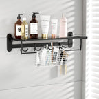 JAQ Utensil Holder for Sink, Sus304 Stainless Steel Rust Free Silverware Cutlery Flatware Holder Rack Organizer with Hooks for Dish Drying Rack Sink Dish Drainer in Kitchen Bathroom