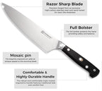 KEEMAKE Kitchen Knife Set, 3PCS Sharp High Carbon Stainless Steel Knives Set for Kitchen with Ergonomic Handle, Chef Knife set Professional Carving Knife Set for Meat Vegetable Fruit