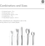 80 Piece Silverware Set For 16, 18 10 Stainless Steel Silverware Set, Modern Sleek Flatware Set Includes Knife/Fork/Spoon & Long Teaspoon/Salad Fork Mirror-Polished & Dishwasher Safe Cutlery