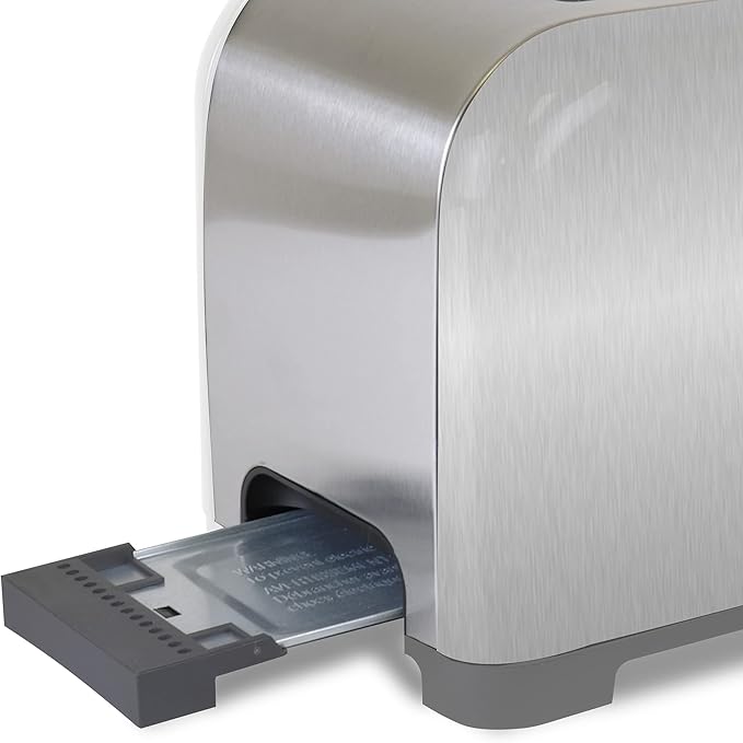 Kenmore toaster 2 slice - extra wide slot countertop kitchen appliance, defrost function, grille-pain, 9 shade settings, compact design, easy clean crumb tray, bread bagel, stainless steel