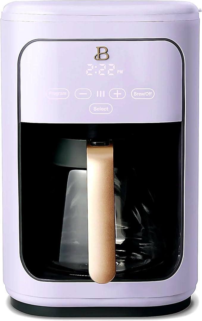 Beautiful Large Capacity 14-Cup Programmable Coffee Maker with 1-4 Cup Mode & Charcoal Filter by Beautiful (Lavender)