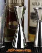 Silver Double Jigger Premium Japanese Style Slim Measuring 2 OZ 1 OZ Jigger,Double Cocktail Jigger,Japanese Jigger Bar Tool for Bar Home Party Wine Drink(304 SS)