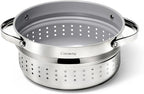 Caraway Steamer - Stainless Steel Steamer with Handles - Non Stick, Non Toxic Coating - Steam Veggies, Seafood, and More - Compatible With Our Dutch Oven or Sauce Pan - Large