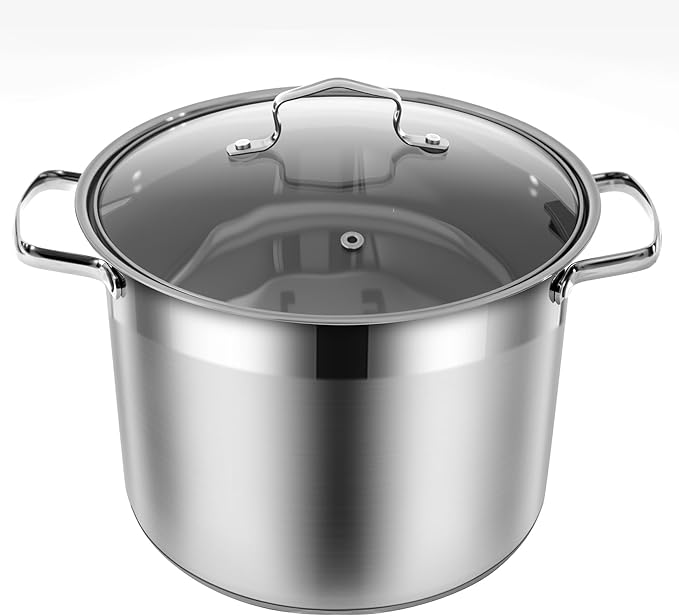 Kitchen Cookware Sets, 12 Pcs Hybrid Stainless Steel Cookware Sets, Non Stick Frying Pans, Saucepans, Saute Pan & Stock Pot, Pots and Pans,Induction Compatible,Silver