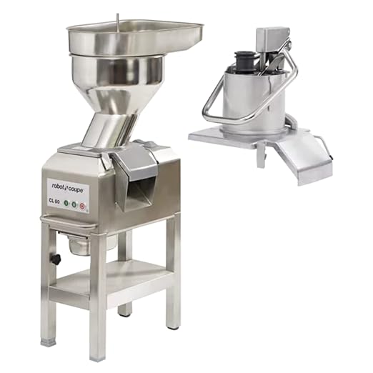 Robot Coupe CL60E2HEAD NODISC Two Speed Commercial Food Processor with Side Discharge and Full Moon Pusher Feed and Bulk Feed Stainless Steel, 240v, Stainless Steel (Discs NOT Included)