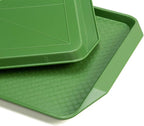 Plastic Fast Food Serving Tray,16.95 by 11.82-Inch,Set of 12 (Green)