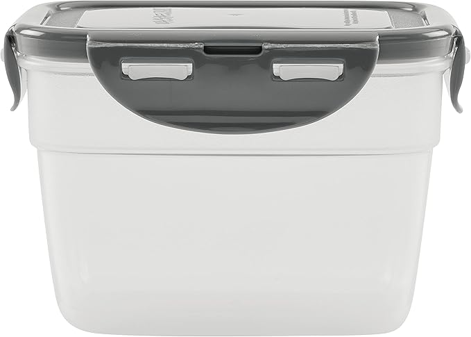 Rachael Ray Leak-Proof Stacking Container Food Storage Bin Set, 30-Piece, Clear with Gray Lids