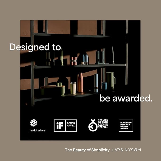 LARS NYSØM Stainless Steel Insulated Water Bottle 12 oz 17 oz 25 oz 34 oz 51 oz | Insulated Thermo Flask for Hot and Cold Beverages | Leakproof Drinking Bottle (Brick Red, 25.4 oz)