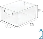 iDesign Recycled Plastic Extra-Large Bin with Easy to Grip Integrated Handles for Kitchen, Fridge, Freezer, Pantry and Cabinet Organization, The Linus Collection, 10” x 8” x 5