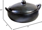 Authentic Chamba Casserole - Elegant Handmade Black Clay Cooking Pot with Cover - Perfect for Soups, Stews, Braises & More - Versatile & Durable - Stovetop Safe - 3 Qt.