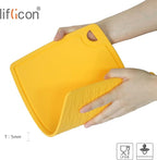 Extra Large Thick Silicone Cutting Boards for Kitchen 14.6'' x 10.43'' Flexible Cutting Chopping Boards/Mats Non-slip Deep Drip Juice Groove, Dishwasher Safe-Yellow