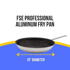 FSE 10" Professional Aluminum Fry Pan, Non-Stick Open Skillet, 3.0 mm Thick Aluminum Construction