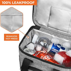 OPUX Soft Cooler Bag, Insulated Collapsible Lunch Cooler Bag for Men Work Camping Beach Travel, Portable Soft Sided Leakproof Waterproof Large Lunch Bag Box with Shoulder Strap 18 Cans, Heather Gray