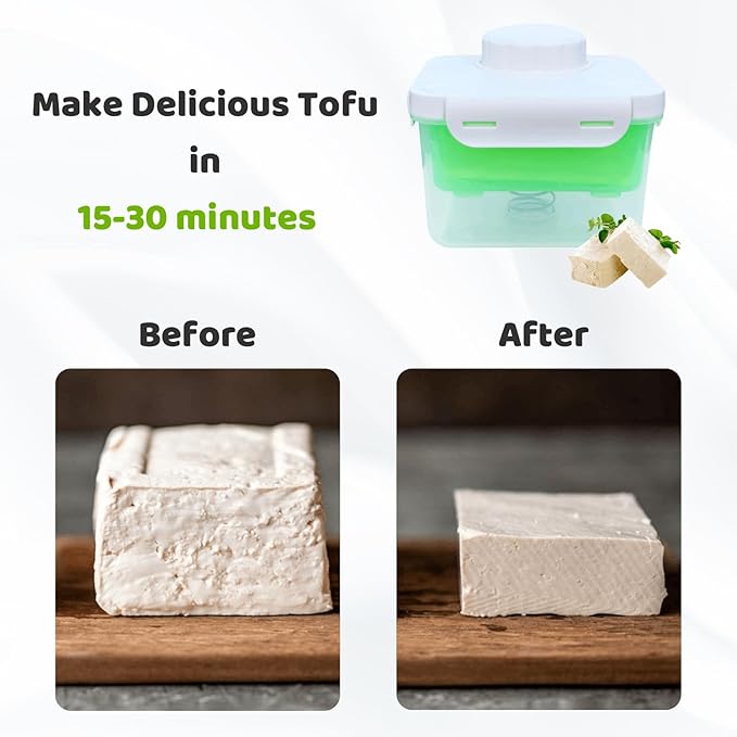 Tofu Press,Adjustable Tofu Press for All Kinds of Tofu and Cheese,Easily Remove Water from Silken/Firm/Extra Firm Tofu,Dishwasher Safe & BPA-Free,Elevate Your Dishes