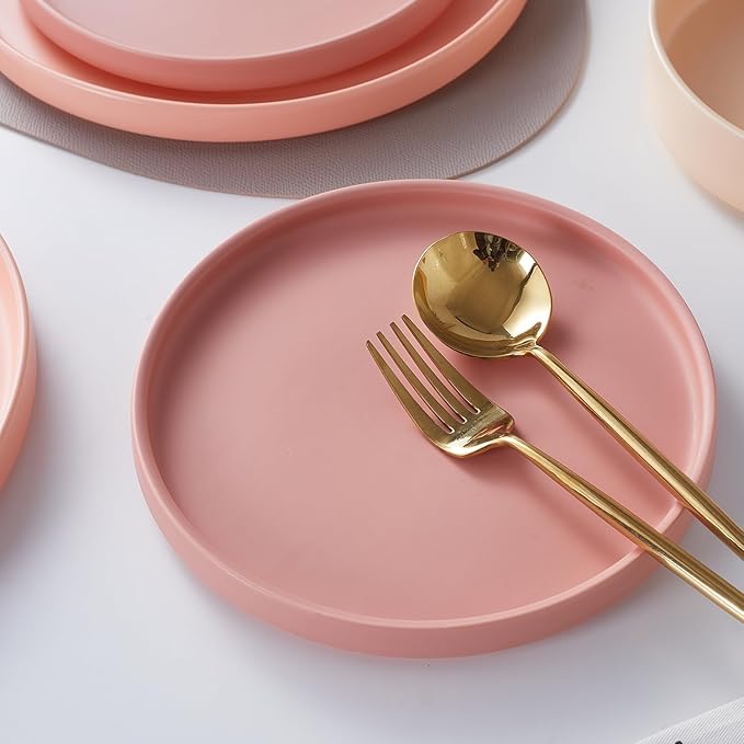 Stone lain Stella Salad Plate 6-Piece Set, Round, Porcelain, Terracotta