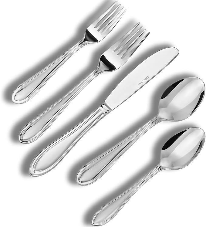 Silverware Set, 20 Piece Flatware Cutlery Set for 4,18/0 Stainless Steel Utensils,Mirror Polished Dishwasher Safe, Modern Tableware for Home, Restaurant, Wedding, Party