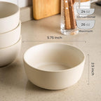 AmorArc Stoneware Cereal Bowls Set of 6, 26oz Soup Bowls Set for Cereal Soup Snacks, Modern Kitchen bowls for Meal, Dishwasher &Microwave Safe, Matte Ivory