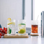 Hobnail Drinking Glasses Vintage Glassware SetVintage Glassware Set (12CLEAR-ADD STRAWS)