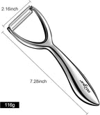 Vegetable Peeler Stainless Steel, Premium Potato Peelers for Kitchen, Ultra Sharp Veggie Fruit Peeler, Carrot Peeler Ergonomic Non-Slip Handle Y Peelers - 5 Years Warranty (Serrated + Plain)