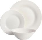 Gibson Home Zen Buffet Round 12 Piece Porcelain Chip and Scratch Resistant Dinnerware Plates and Bowls Set, Scratch & Chip Resistant