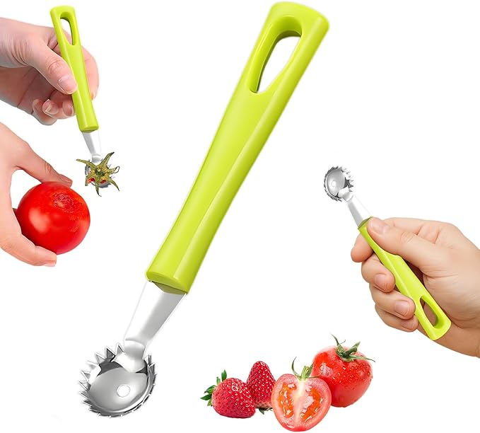 Tomato Corer Tool,Strawberry Huller Stem Remover,Easy Fruit Stem Remover for Tomatoes, Strawberries,Vegetable and Fruit Kitchen Gadget