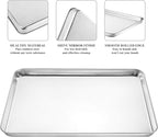 Baking Sheet with Cooling Rack Set [2 Sheets + 2 Racks], Deedro Stainless Steel Cookie Half Sheets Baking Pan Oven Tray with Rack, 17.3 x 12.3 x 1 Inch, Heavy Duty, Non-toxic, Dishwasher Safe