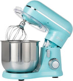 Kitchen in the Box Stand Mixer, 3.5 QT Small Kitchen Electric Stand Mixers, 10-Speed Portable Lightweight Dough Mixer for Daily Use with Egg Whisk, Dough Hook, Beater (Blue)
