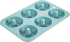 Thickened Silicone Bundt Cake Pan and Moldes Para Gelatinas, Heavy Duty Cake Mold for Baking, BPA Free, Mint Green (Donut 6-Cups / 1Pcs)