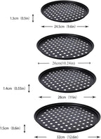Round Pizza Pans with Holes 8 Packs Nonstick Carbon Steel Pizza Tray for Oven, 9/10/11/12 Inch