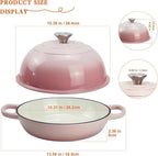 DVK Dutch Oven Pot with Lid for Sourdough Bread Baking Enameled 6 Qt Cast Iron Dutch Oven for Resistant Stovetop and Oven Safe