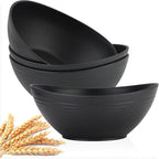 Homienly 9.6 inch Serving Bowls, Large Serving Dishes for Wedding Parties, 60 Oz for Salad, Side Dishes, Pasta, Oval Shape, Microwave & Dishwasher Safe, Set of 4, Black
