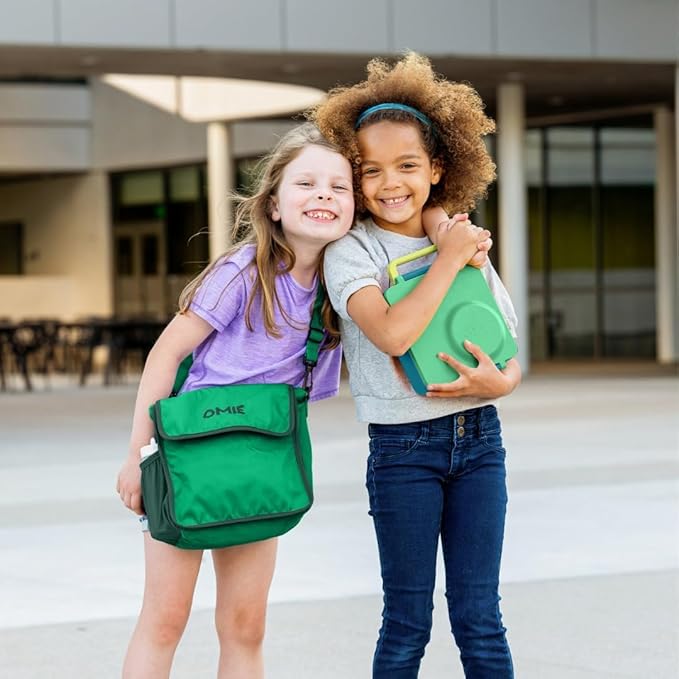 OmieBox Bento Box for Kids - Insulated Bento Lunch Box with Leak Proof Thermos Food Jar - 3 Compartments, Two Temperature Zones - (Meadow)