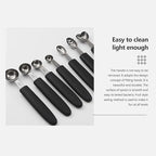 7Pcs Melon Baller Scoop Set, Stainless Steel Ball Spoon, Smooth Round Melon Balls Melon Scoop, Watermelon Cantaloupe Scooper for Watermelon, Ice Cream, Fruits, Sorbet(#1)