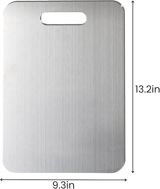 Titanium Cutting Board, 100% Pure Titanium Cutting Boards for Kitchen – Non Stick, Food-Grade, Hygiene & Durability Chopping Mat, Double Sided Chopping Board, Dishwasher Safe (13 x 9 Inch)