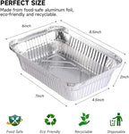 Aluminum Pans with Lids - 50 Pack 2.25LB Capacity Disposable Pans, 8.5”x6” Heavy Duty Tin Foil Pans with Lids for Cake Baking, Cooking, Heating, Storing, Prepping Food