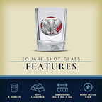 Heritage Pewter Elephant Square Shot Glass | Hand-Sculpted 1.5 Ounce Shot Glass | Intricately Crafted Metal Pewter Inlay