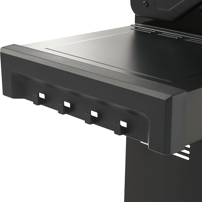 4 Burner Gas Grill Cast Iron Griddle Grill Combo, BBQ Propane Grills with Side Burner 50000BTU Heavy Duty Barbucue Grill With Cover, Black