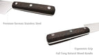 Bread Knife 8 Inch with Sheath - German High Carbon Stainless Steel, Ergonomic Grip Full Tang Wood Handle - Serrated Edge Home Kitchen Knife for Bread Tomatoes & Cake