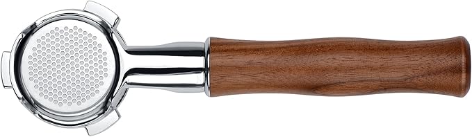 Normcore 54mm Bottomless Portafilter with 18g Precision Filter Basket, Fits Breville 54mm Machines Including Bambino Plus BES500, Genuine American Walnut Handle