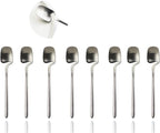 JASHII Mini Teaspoons Set Pack of 8 Stainless Steel Espresso Spoons for Coffee Sugar Dessert Cake Ice Cream Soup Antipasto Cappuccino, 5.3 Inch (Silver)