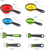 CdyBox New Version 11Pack Silicone Kitchen Strainer Collapsible Colander with Foldable Silicone Measuring Spoon Measuring Cup Kitchen Good Tools (Blue) 9.6 * 1.1