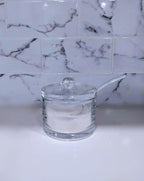 J&M DESIGN 2-Pack Clear Acrylic Sugar Bowl With Lid And Spoon For Coffee Bar Accessories, Creamer Bowls Kitchen Baking Essentials Supplies Canisters 8oz Container Jar Dispenser Spice Holder Salt Dish