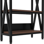 KEIKI 4-Tier Kitchen Bakers Rack with Storage, 55'' Microwave Stand, Bookcase Shelf Adjustable Shelves Freestanding, Bakers Rack for Kitchen, Garage, Pantry, Bathroom