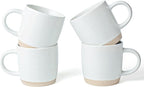 famiware Coffee Mugs for 4, 12 oz Mug Set, Dringking Cup with Handle for Coffee, Tea, Cocoa, Milk, Milkyway serise, White