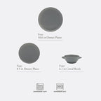 Gibson Elite Clover Hill 12-Piece Stoneware Dinnerware Set – Dark Blue Embossed Plates and Bowls with Matte Speckled Reactive Glaze, Service for 4 – Microwave & Dishwasher Safe