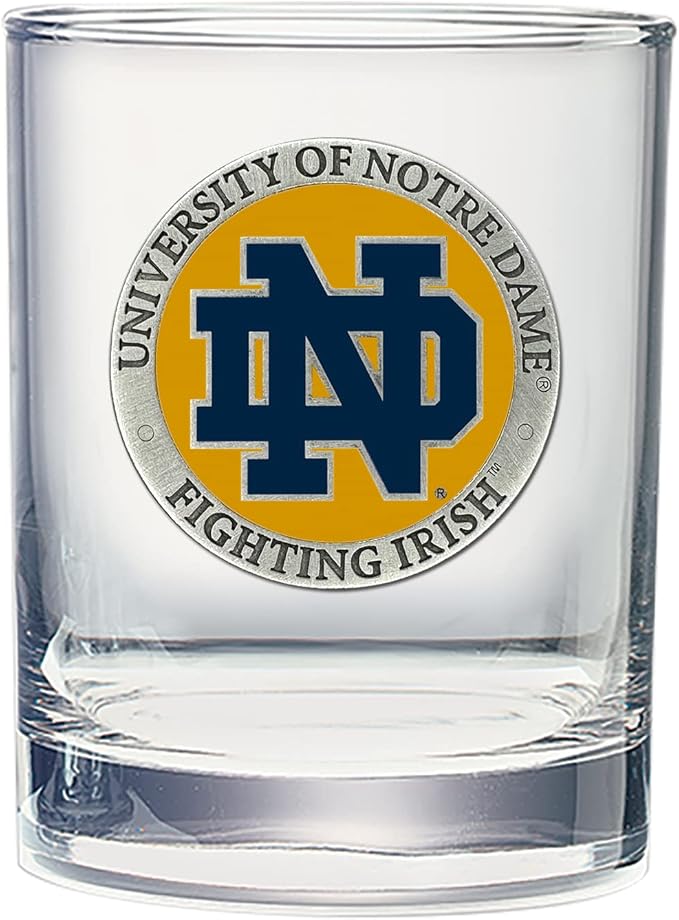 Heritage Pewter Notre Dame Double Old Fashion | Double Rocks Glass 14 OZ for Liquor | Expertly Crafted Pewter Glass