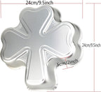 9.5-INCH St. Patrick's Day Shamrock Cake Pan Clover Mould Aluminum 3D DIY Cake Baking Pan for Birthday, Anniversary, Party, Christmas