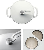 Vermicular Oven Pot 2.0 | Lightweight Enameled Cast Iron Pot | 14cm (1 Qt) | Non-Toxic | Induction-compatible | Dutch Oven | Made in Japan | Sea Salt White