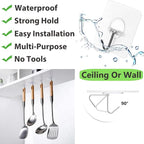 Adhesive Wall Hooks for Hanging Heavy Duty Towel Coat Hooks Waterproof Transparent Hook for Bathroom Shower Kitchen Keys Door Outdoor Home Improvement Utility Hook 8 Pack