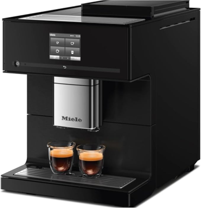 Miele CM 7750 CoffeeSelect Automatic Coffee Machine - OneTouch for Two, AromaticSystem, 10 individual profiles, DoubleShot, CupSensor, WiFi-compatible, automatic descaling, in Obsidian Black